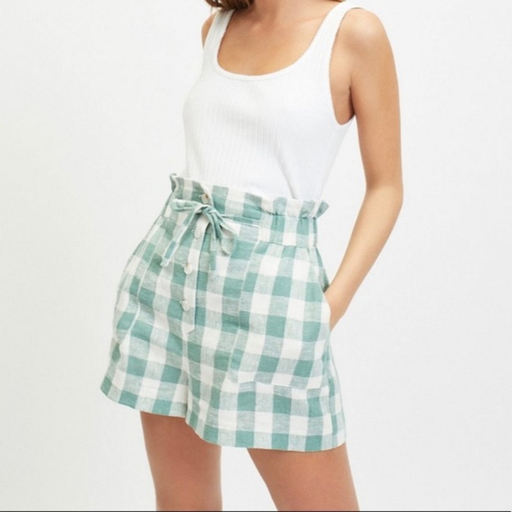 NWT Miss Selfridge High-Waisted Gingham Shorts
